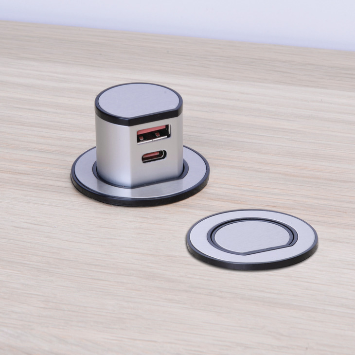 Häfele Mini Pop-Up USB-A/USB-C Charger