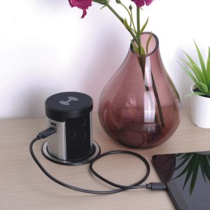 Häfele Pop-Up Worktop Socket with Wireless Charger & USB-A/USB-C
