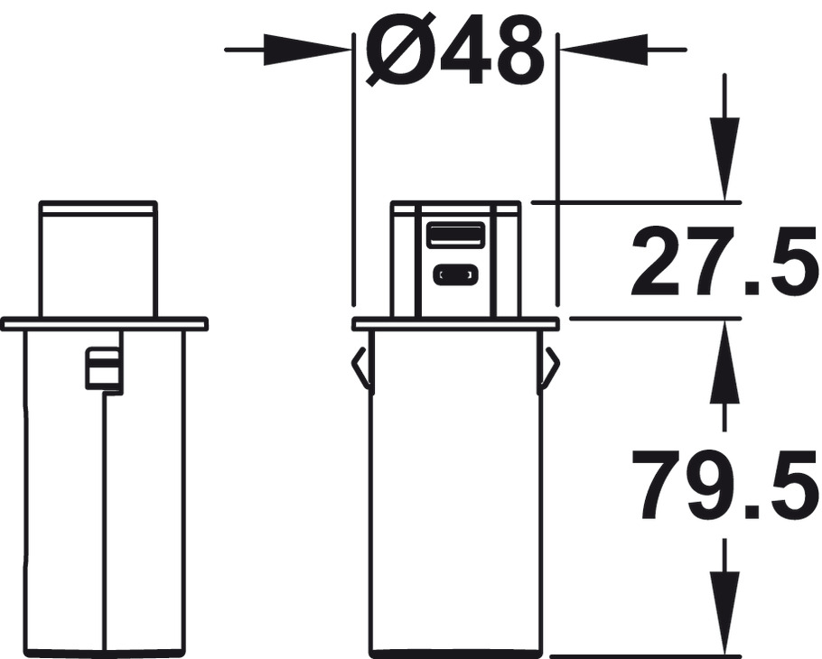 Häfele Mini Pop-Up USB-A/USB-C Charger