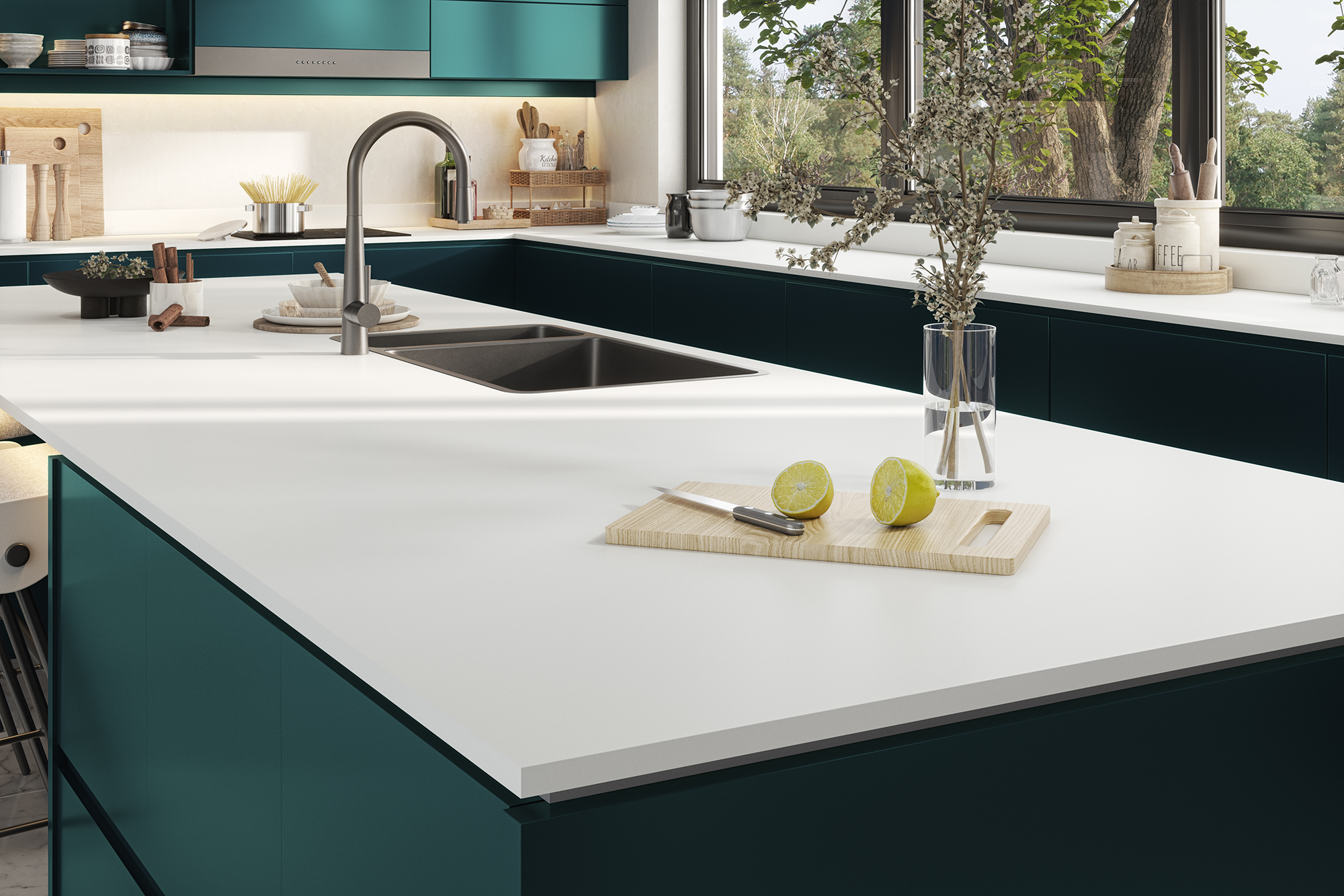 Arctic White Solid Surface Worktop 2