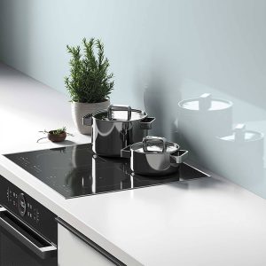 White laminate worktop in a kitchen