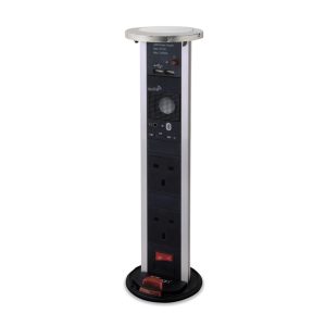 Häfele Vertical Powerdock Pop-Up Socket with Bluetooth Speaker